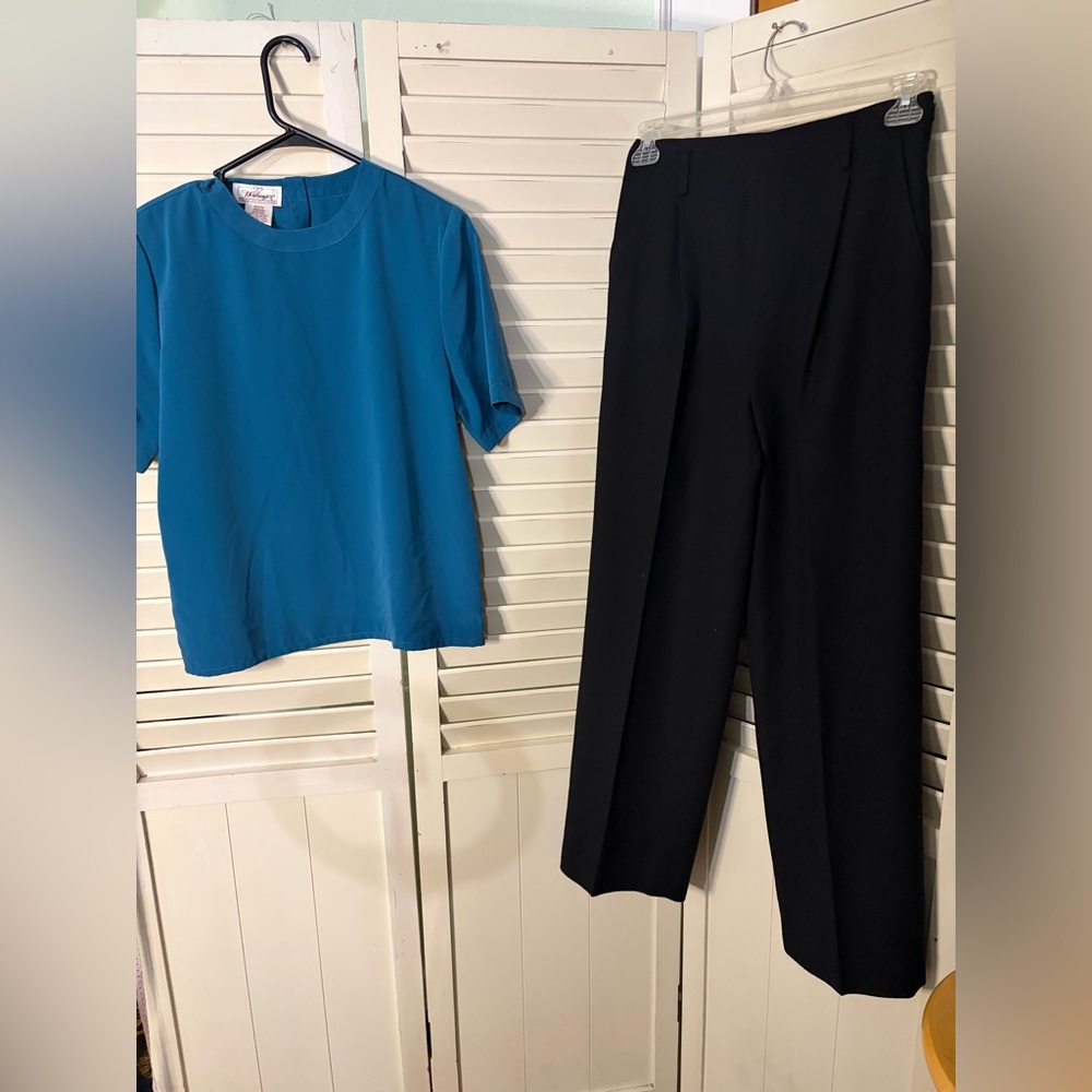 Two piece Vintage outfit including HarrisWallace trousers and Worthington blouse